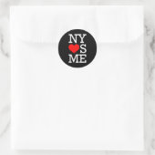Ny Loves Me Funny I Heart New York  Runder Aufkleber (Tasche)
