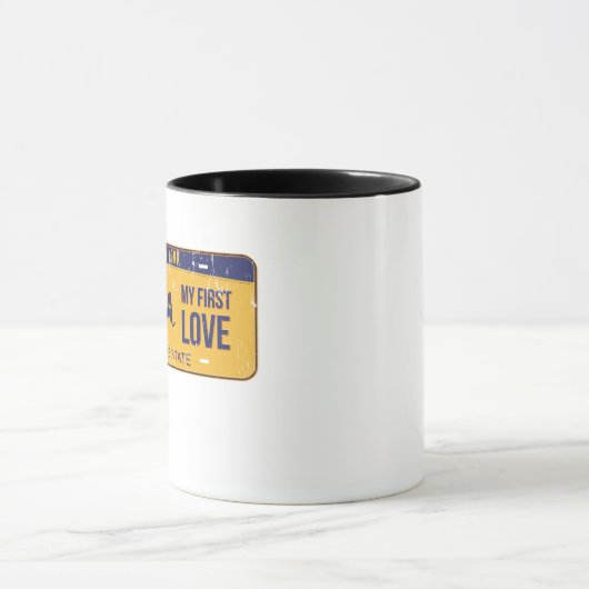 NY Mein erstes Liebe-Lizenzschild Tasse (Zentrum)