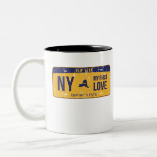 NY Mein erstes Liebe-Lizenzschild Zweifarbige Tasse