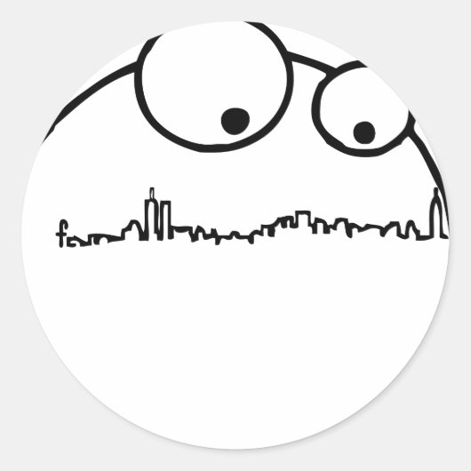 NY Monster Runder Aufkleber (Vorderseite)