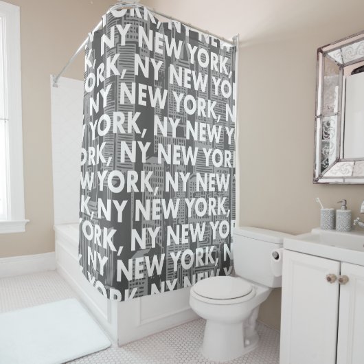NY NEW YORK Grafikmuster Duschvorhang (Beispiel)