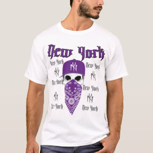 NY New York lila Schädel-angesagtes HopfenShirt T-Shirt