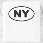 NY New York Ovaler Aufkleber (Tasche)