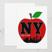 NY NEW YORK THE BIG APPLE EINLADUNG (Vorne/Hinten)