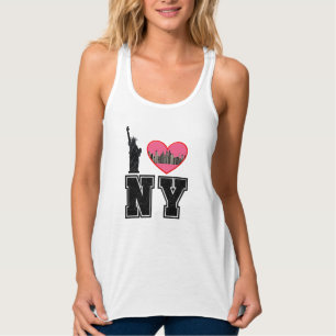 NY New York with City Heart Photo, Liberty Tank Top