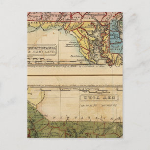 NY, NJ, Pa, Del, Md Postkarte