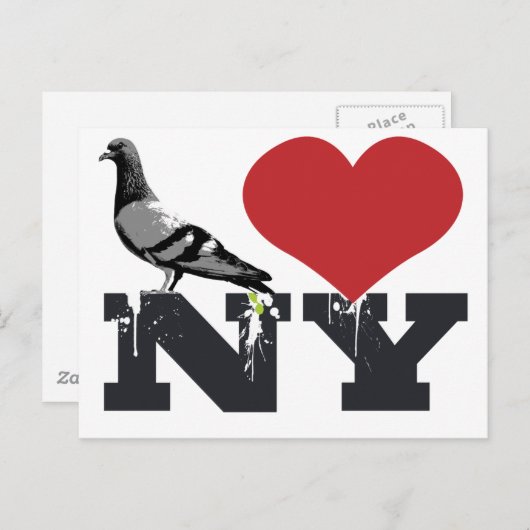 NY Pigeon Postkarte (Vorne/Hinten)