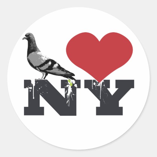 NY Pigeon Runder Aufkleber (Vorderseite)
