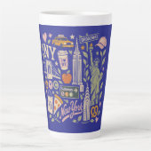 NY Retro-Collage-Design Milchtasse (Vorderseite)