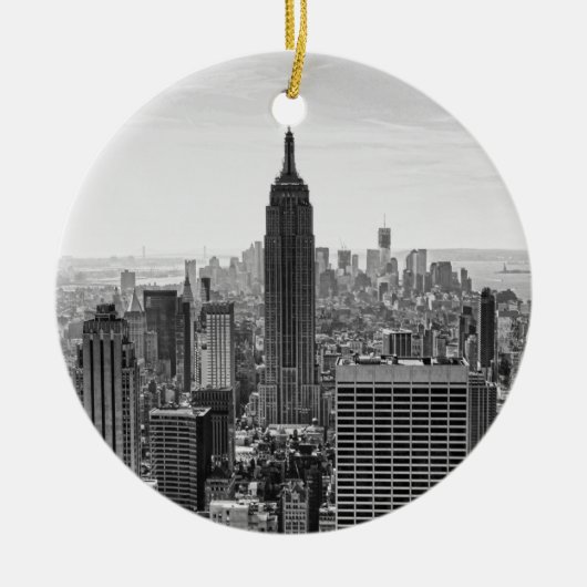 NY Stadtskyline-Reich-Staats-Gebäude, WTC BW Keramik Ornament (Vorne)