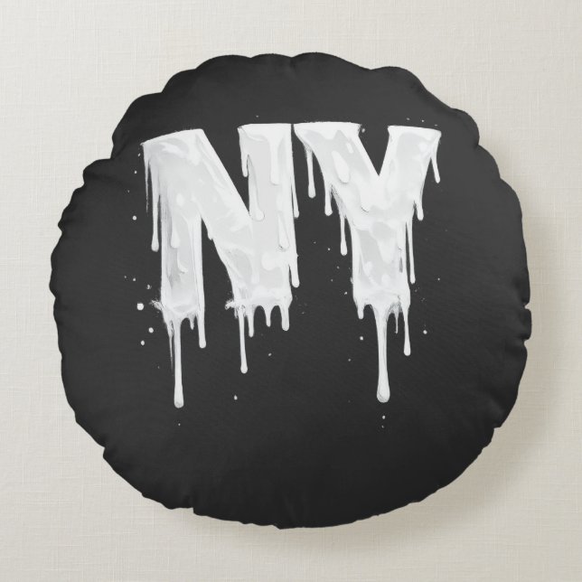 NY Straßenatmosphäre Rundes Kissen (Vorderseite)