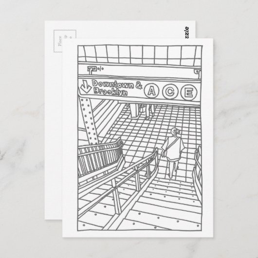 NY Subway Postkarte (Vorne/Hinten)