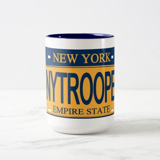 NY TROOPER NY Nummernschild Tasse (Mittel)