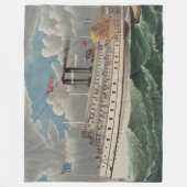 NY Voyage Grand Paddlewheel Dampfboot Pilgrim Fleecedecke (Vorderseite)