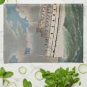 NY Voyage Grand Paddlewheel Dampfboot Pilgrim Geschirrtuch (Gefaltet)