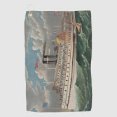NY Voyage Grand Paddlewheel Dampfboot Pilgrim Golfhandtuch (Vorderseite)