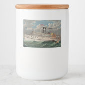 NY Voyage Grand Paddlewheel Dampfboot Pilgrim Lebensmitteletikett (Vorderseite)