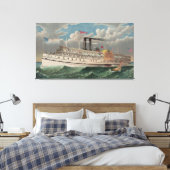 NY Voyage Grand Paddlewheel Dampfboot Pilgrim Leinwanddruck (Insitu (Schlafzimmer))