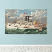 NY Voyage Grand Paddlewheel Dampfboot Pilgrim Leinwanddruck (Insitu (Holzboden))