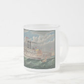 NY Voyage Grand Paddlewheel Dampfboot Pilgrim Mattglastasse (VorderseiteRechts)