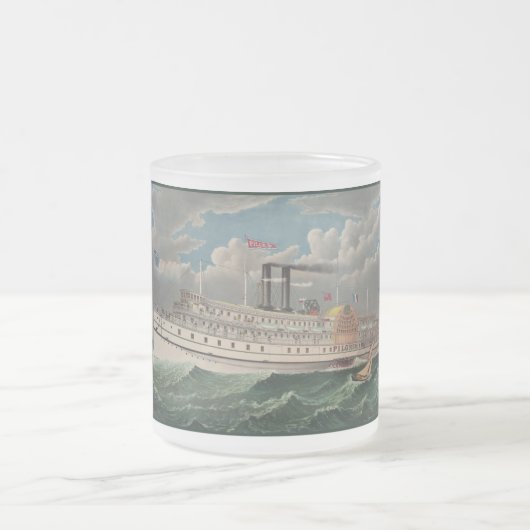 NY Voyage Grand Paddlewheel Dampfboot Pilgrim Mattglastasse (Mittel)