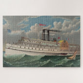 NY Voyage Grand Paddlewheel Dampfboot Pilgrim Puzzle (Horizontal)