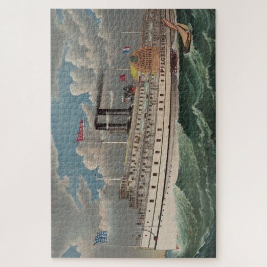 NY Voyage Grand Paddlewheel Dampfboot Pilgrim Puzzle (Vertikal)