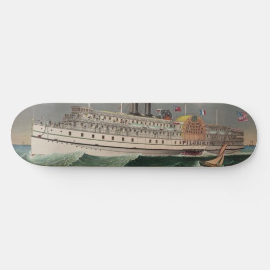 NY Voyage Grand Paddlewheel Dampfboot Pilgrim Skateboard (Horizontal)