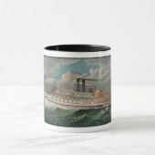 NY Voyage Grand Paddlewheel Dampfboot Pilgrim Tasse (Zentrum)
