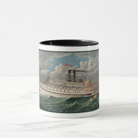 NY Voyage Grand Paddlewheel Dampfboot Pilgrim Tasse (Zentrum)