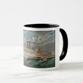 NY Voyage Grand Paddlewheel Dampfboot Pilgrim Tasse (VorderseiteRechts)