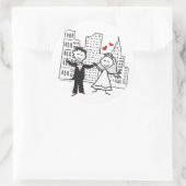 NY Wedding Runder Aufkleber (Tasche)
