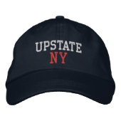 NY White und Red auf Navy Blue Bestickte Baseballkappe (Vorderseite)