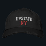 NY White und Red im Vintagen Schwarz-Stil aktualis Bestickte Baseballkappe<br><div class="desc">UPSTATE NY Weiß und Rot bestickt auf Schwarz Vintag Stil Not leidenden Baumwollhut. Die Stickerei kann an andere Farbeinstellungen angepasst werden,  indem Sie die Schaltfläche "Design bearbeiten" auswählen. Außerdem ist die Möglichkeit verfügbar,  die gewünschte Farbe auf der Hauptseite auszuwählen.</div>
