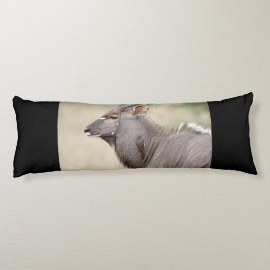 Nyala mit Oxpecker Seitenschläferkissen (Rückseite)