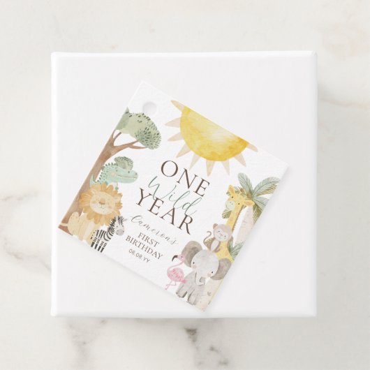 Nyala Safari Tiere Ein wildes Jahr erster Geburtst Geschenkanhänger (Beispiel)