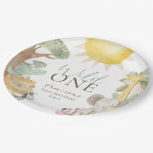 Nyala Safari Tiere Wild Ein erster Geburtstag Pappteller (Schrägansicht)