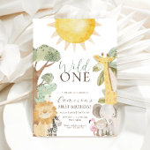 Nyala Safari Tiere zum ersten Geburtstag Einladung