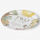 Nyala Safari Tiere Zwei wilde zweite Geburtstag Pappteller (Schrägansicht)