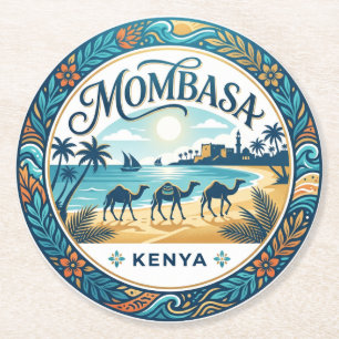 Nyali Beach, Mombasa Kenia Runder Pappuntersetzer