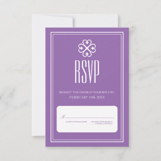 Nyame Dua Lavender Wedding RSVP Karte (Vorderseite)