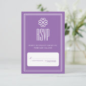 Nyame Dua Lavender Wedding RSVP Karte (Stehend Vorderseite)