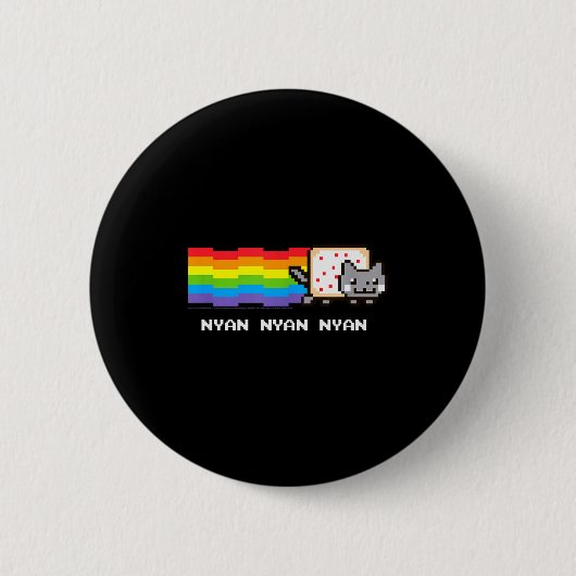 Nyan Cat Nyan Nyan Nyan Rainbow Funny Internet Mem Button (Vorderseite)