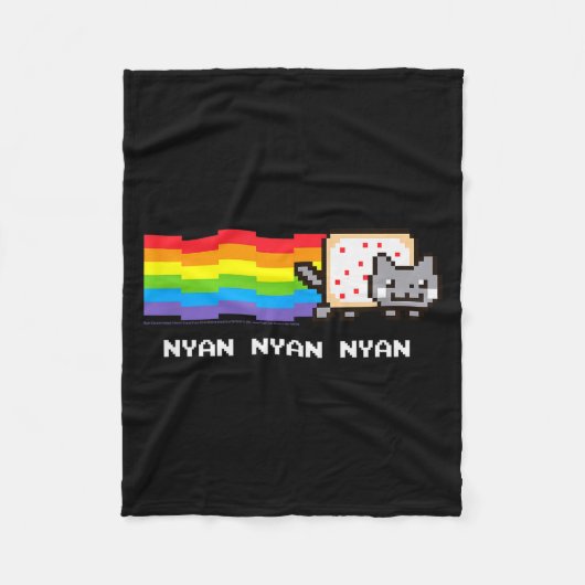 Nyan Cat Nyan Nyan Nyan Rainbow Funny Internet Mem Fleecedecke (Vorderseite)