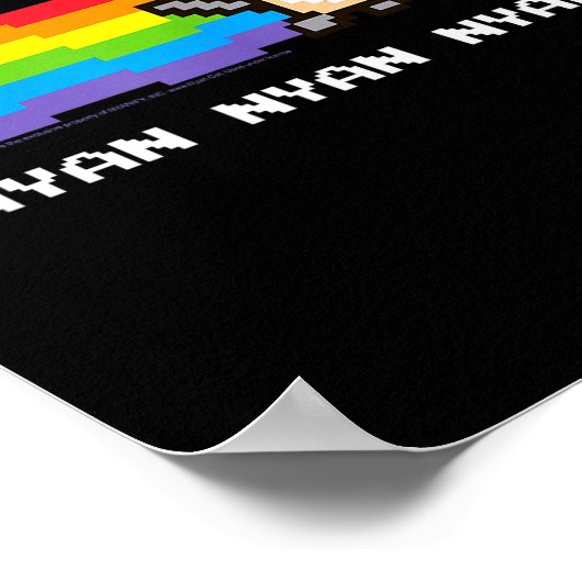 Nyan Cat Nyan Nyan Nyan Rainbow Funny Internet Mem Poster (Ecke)