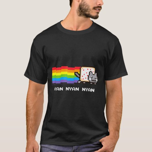Nyan Cat Nyan Nyan Nyan Rainbow Funny Internet Mem T-Shirt (Vorderseite)