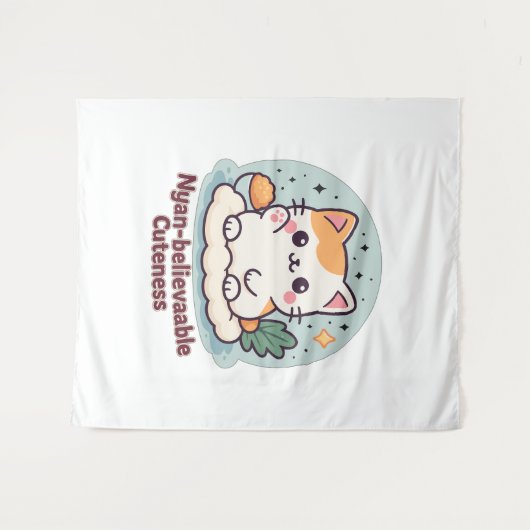 Nyan-glaubwürdige Kutheit - Niedliche Kawaii-Katze Wandteppich (Vorderseite (Horizontal))