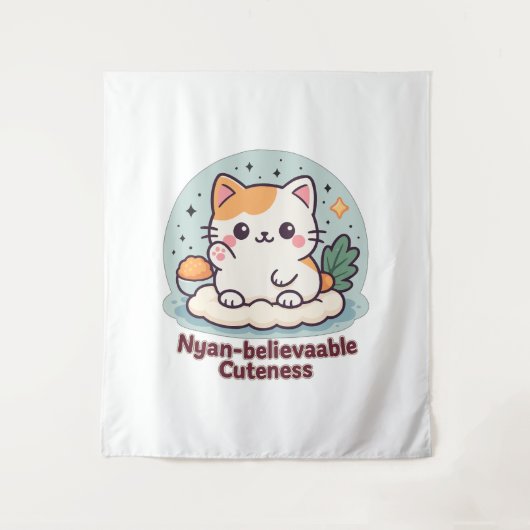 Nyan-glaubwürdige Kutheit - Niedliche Kawaii-Katze Wandteppich (Vorderseite)