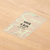 Nyanza Green Modern Script Save the Date Acryleinladungen (Ablage )