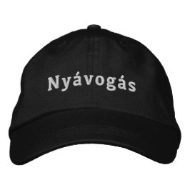 Nyávogás White Logo Bestickte Baseballkappe